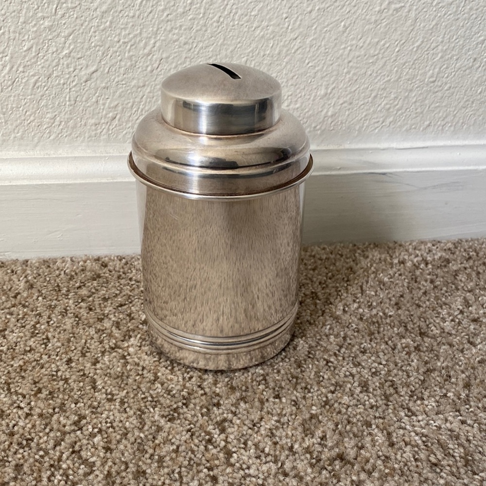 Pottery Barn Silver Plated Bank